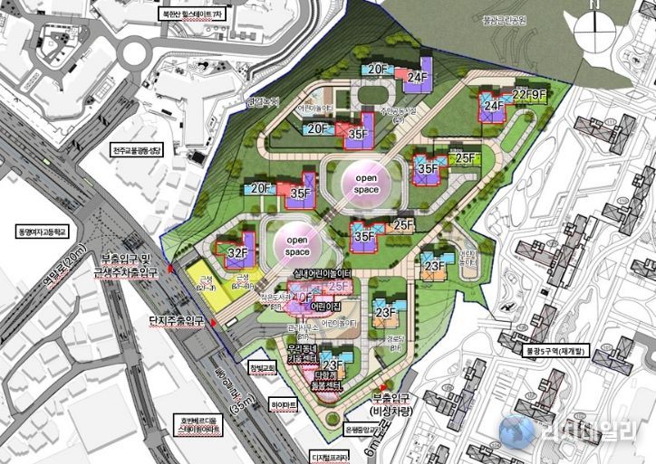 불광미성아파트 재건축 일대 예시도