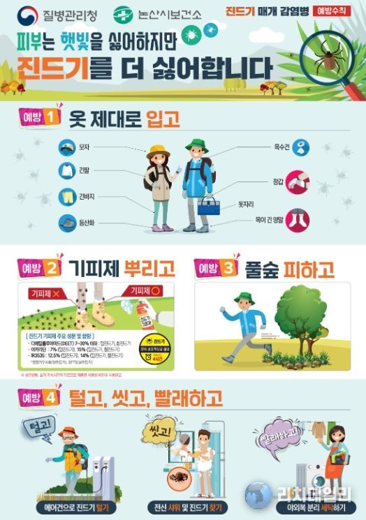 진드기 매개 감염병 예방수칙 홍보 포스터
