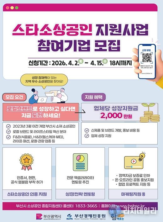 부산시, 스타소상공인 지원사업 추진