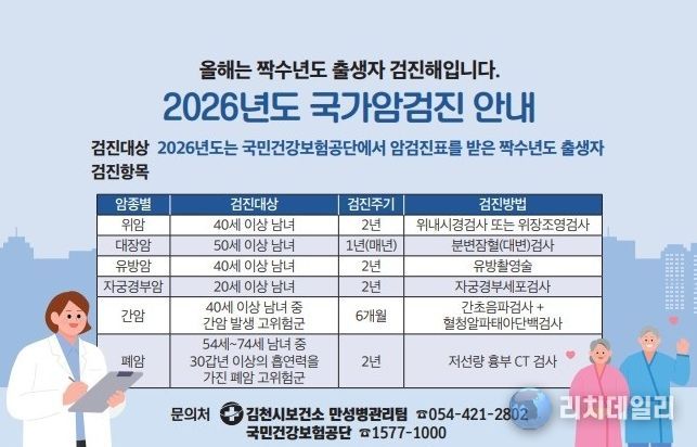2026년은 짝수년생 암 검진의 해