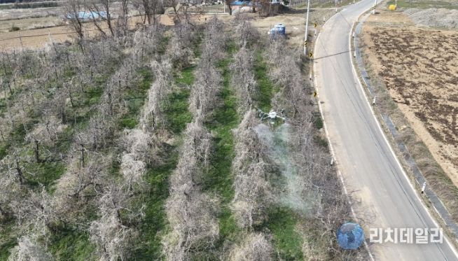 과수화상병 드론방제 사진