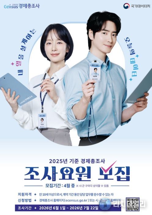 안성시, 2025년 기준 경제총조사 통계조사요원 모집